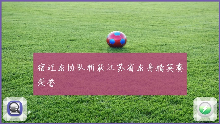 宿迁龙协队斩获江苏省龙舟精英赛荣誉